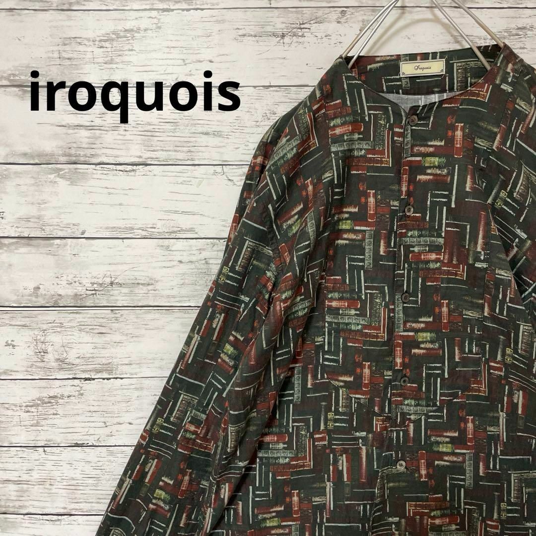 イロコイ ロングシャツiroquois フェイクスエード ロングシャツ