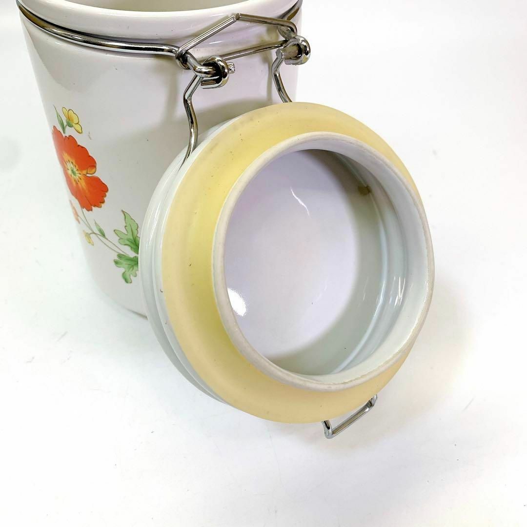 3397 未使用 陶器 密閉瓶 密閉容器 保存容器 花柄 大容量 蓋つきの通販