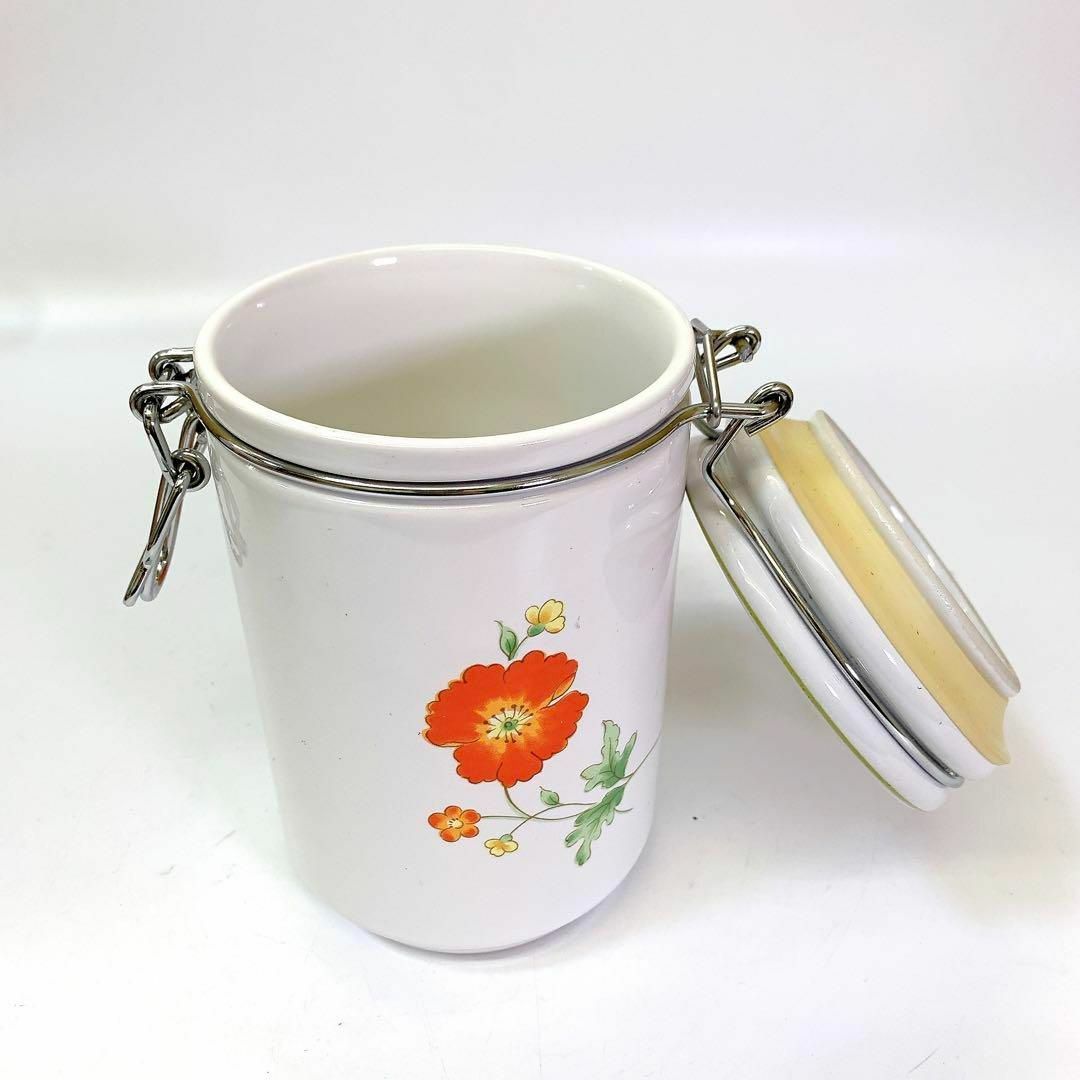 3397 未使用 陶器 密閉瓶 密閉容器 保存容器 花柄 大容量 蓋つきの通販