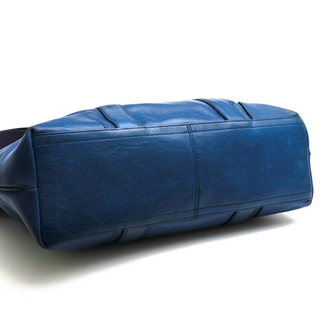 1215 Coach トートバッグ ビジネスバッグ レザー ブルー A4 コーチ