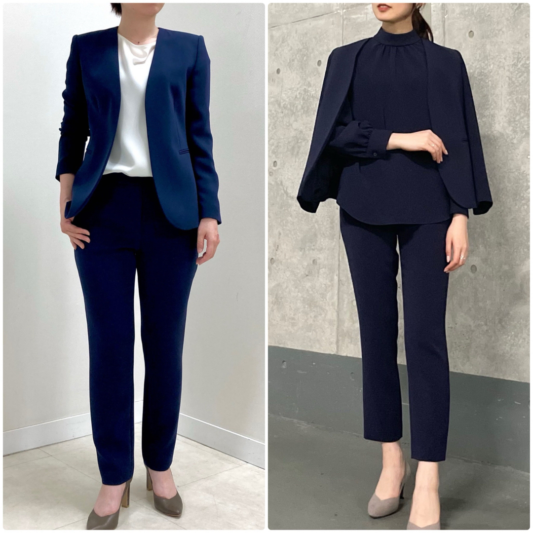 theory Classic Crepe パンツスーツノーカラージャケット黒