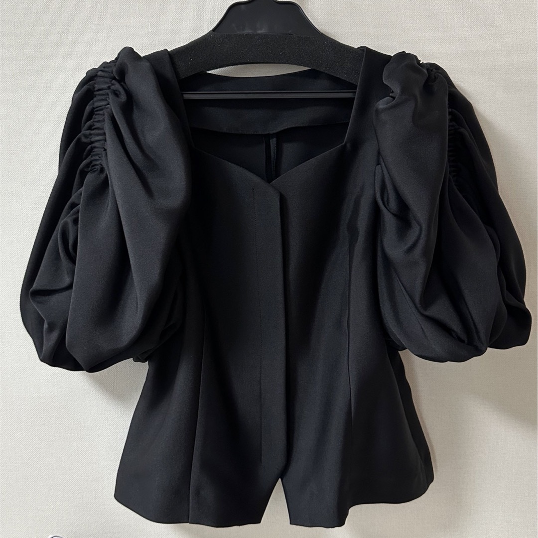 cygne バルーンギャザーブラウス Sarah ブラック