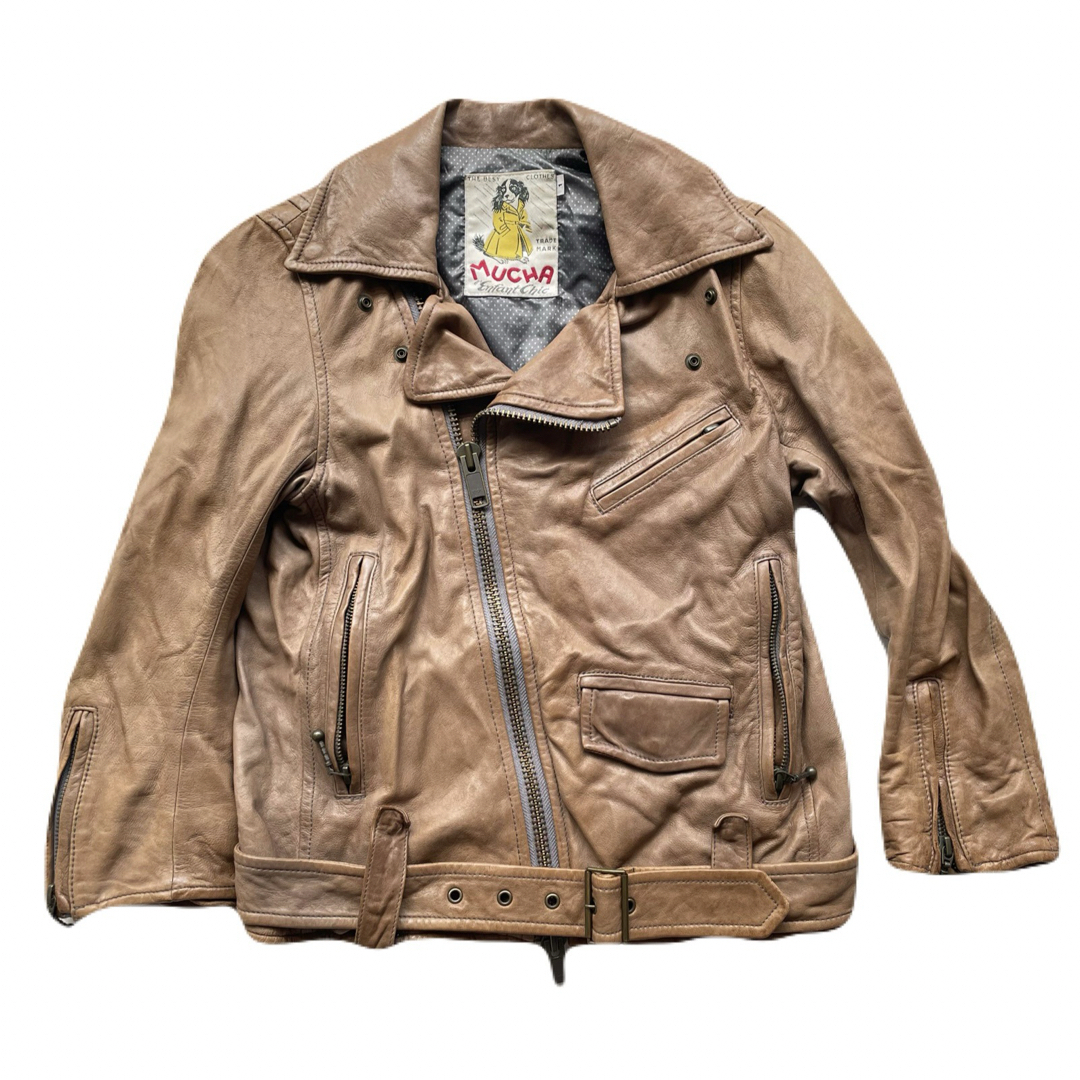 あちゃちゅむ ムチャチャ ラムレザー ライダースジャケット レディース