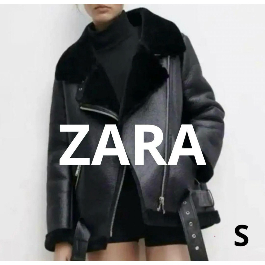 ZARA - 【ZARA】フェイクムートンライダース ボアジャケット ダブルの