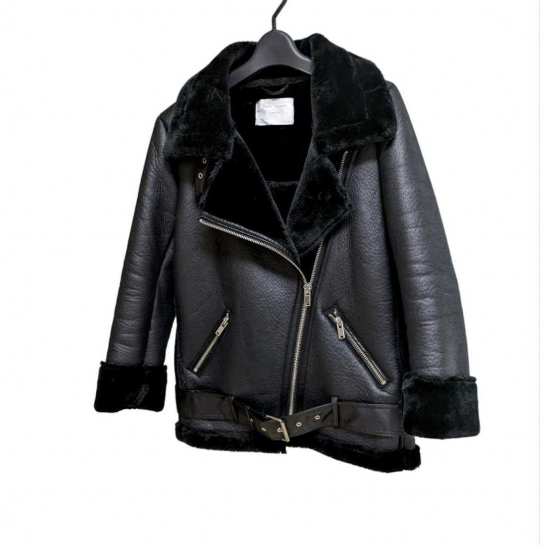 ZARA - 【ZARA】フェイクムートンライダース ボアジャケット ダブルの