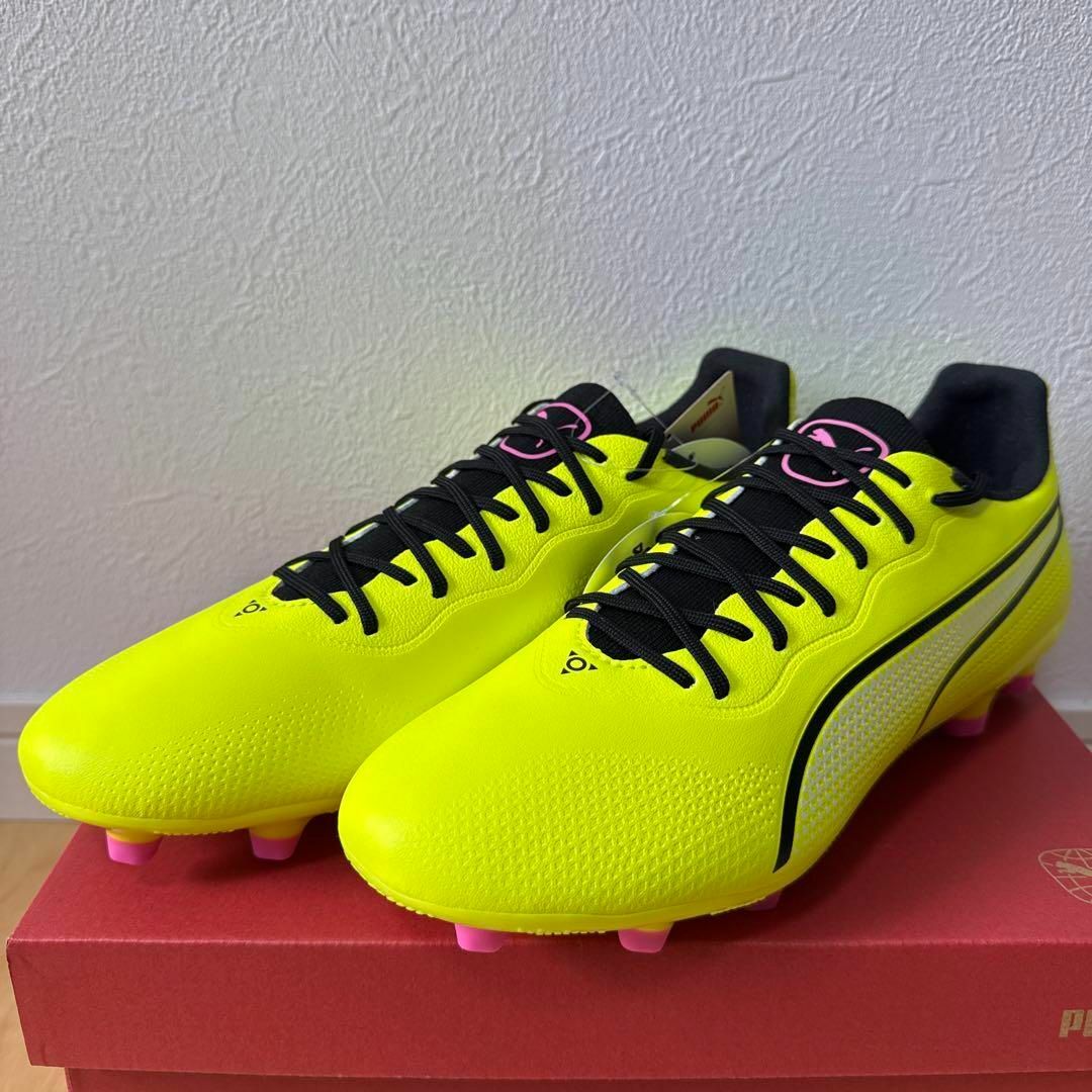 PUMA - 新品 PUMA キングプロ HG/AG サッカー スパイク 蛍光黄色 28cm