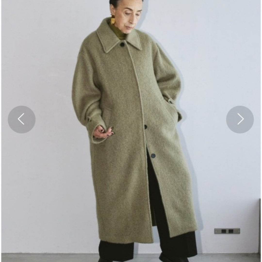 38】todayful Standcollar Wool Coat オリーブ