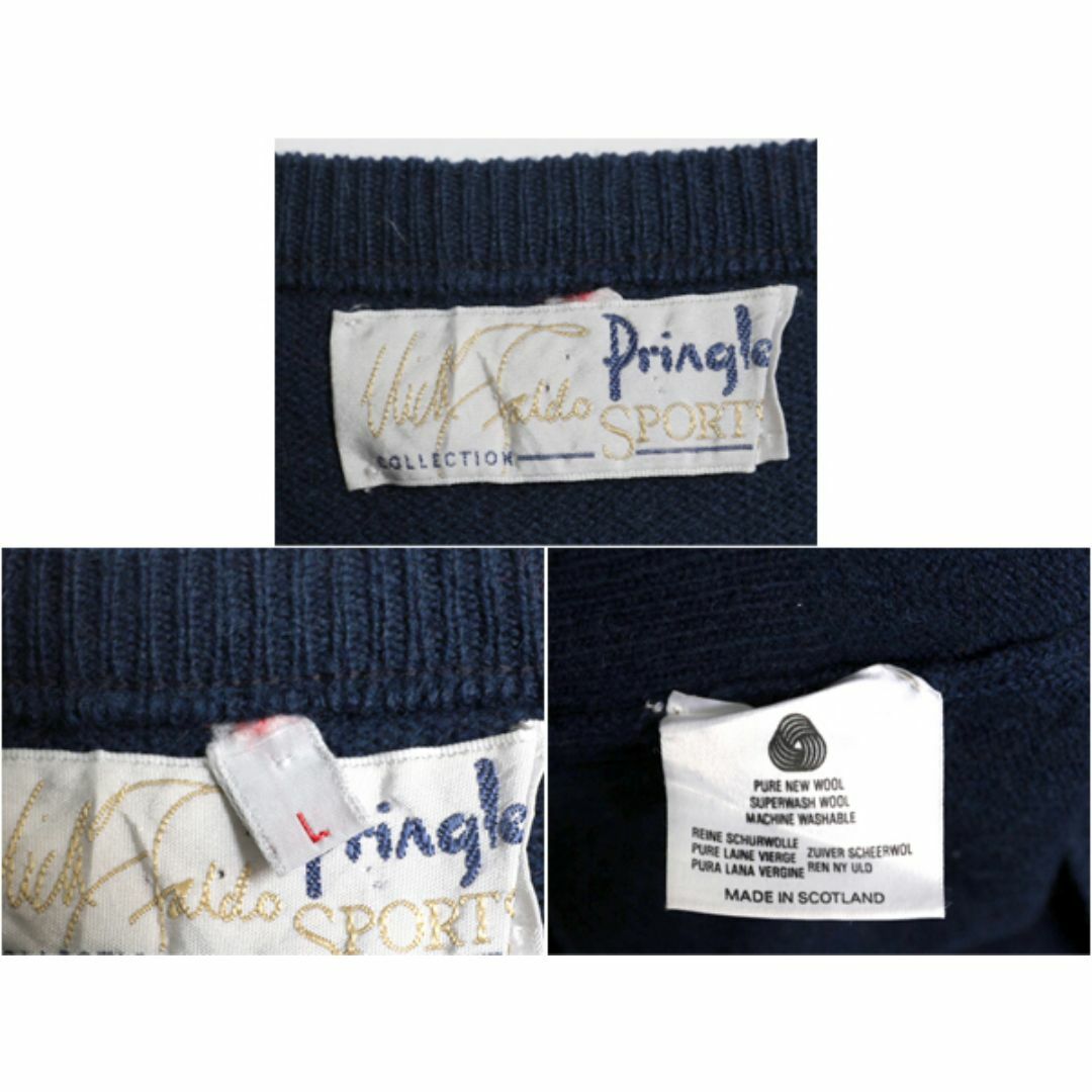 80s スコットランド製 プリングル アーガイル ウール ニット セーター