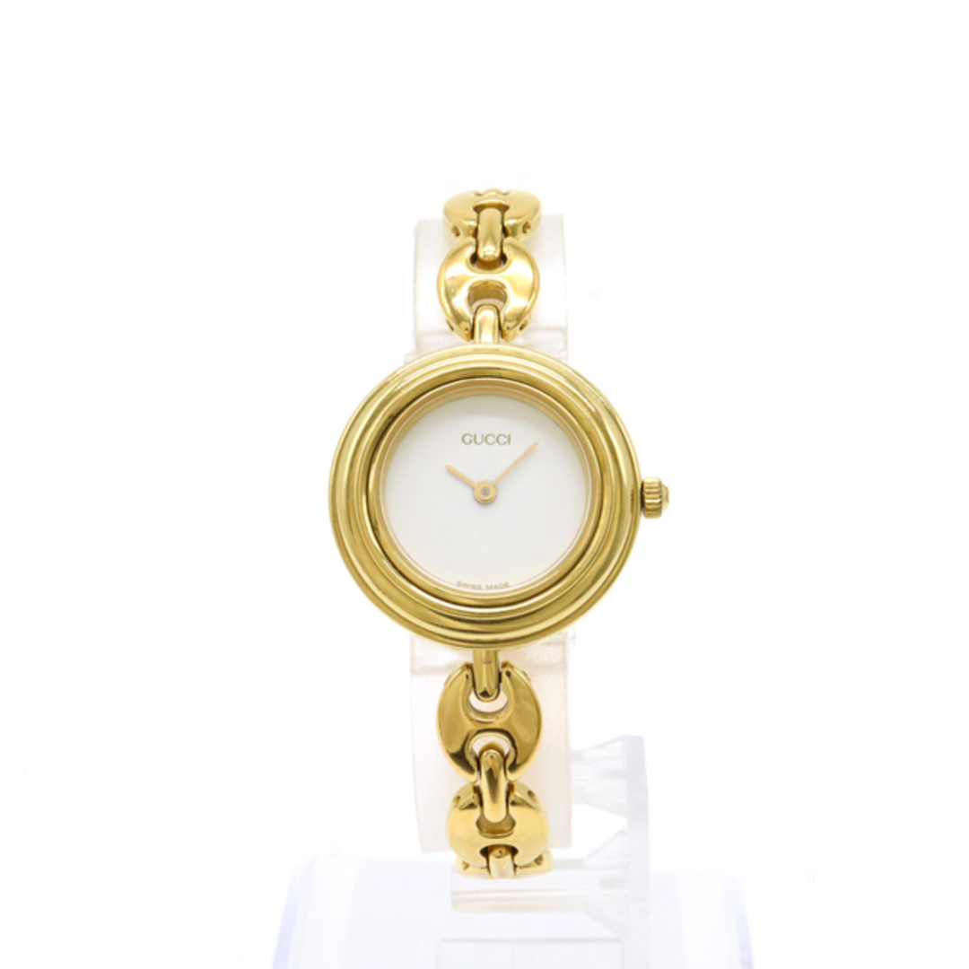 GUCCI - GUCCI グッチ チェンジベゼル ホワイト文字盤 GP ゴールド