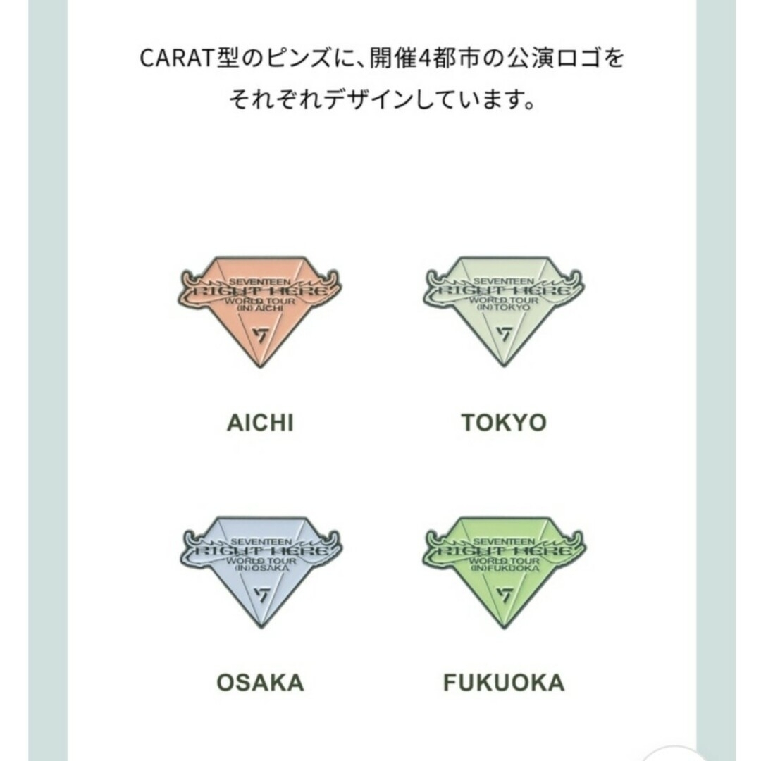 SEVENTEEN - SEVENTEEN ピンバッジ【福岡】RIGHT HERE JAPANの通販 by