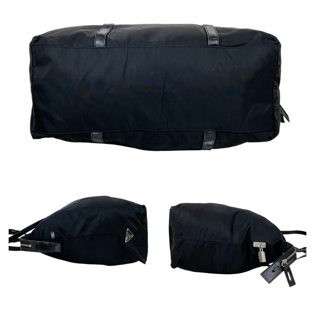 PRADA - プラダ 三角ロゴ ナイロン ボストンバッグ トートバッグ 黒 白