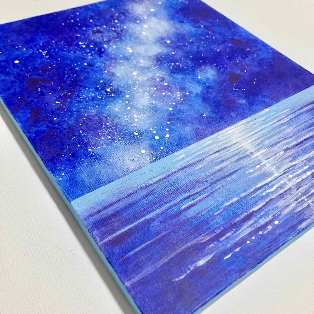 幻想＊絵画 原画 風景画 海 空 夏 星座 七夕 天の川 宇宙 現代アートの