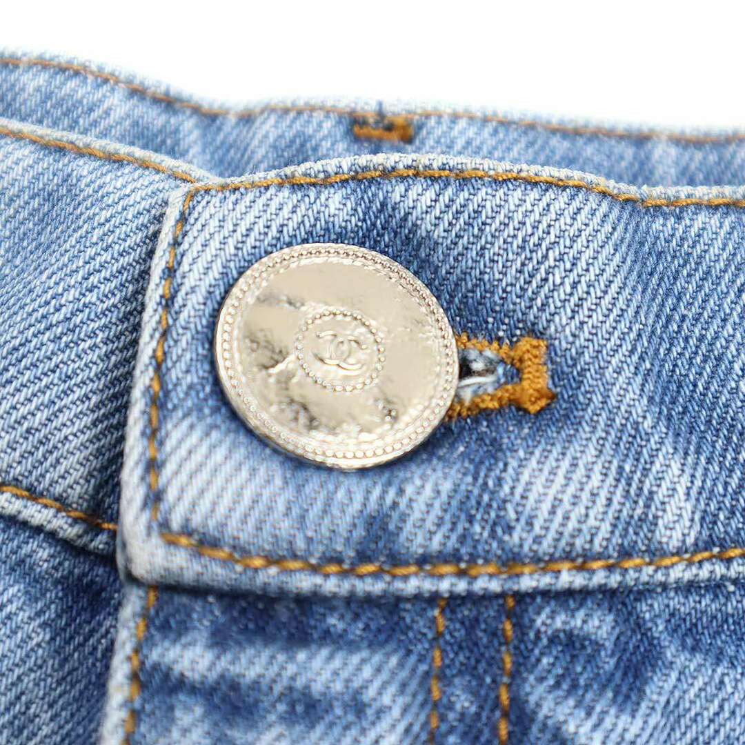 CHANEL - CHANEL シャネル ココステッチ ツイードラインデニムパンツ