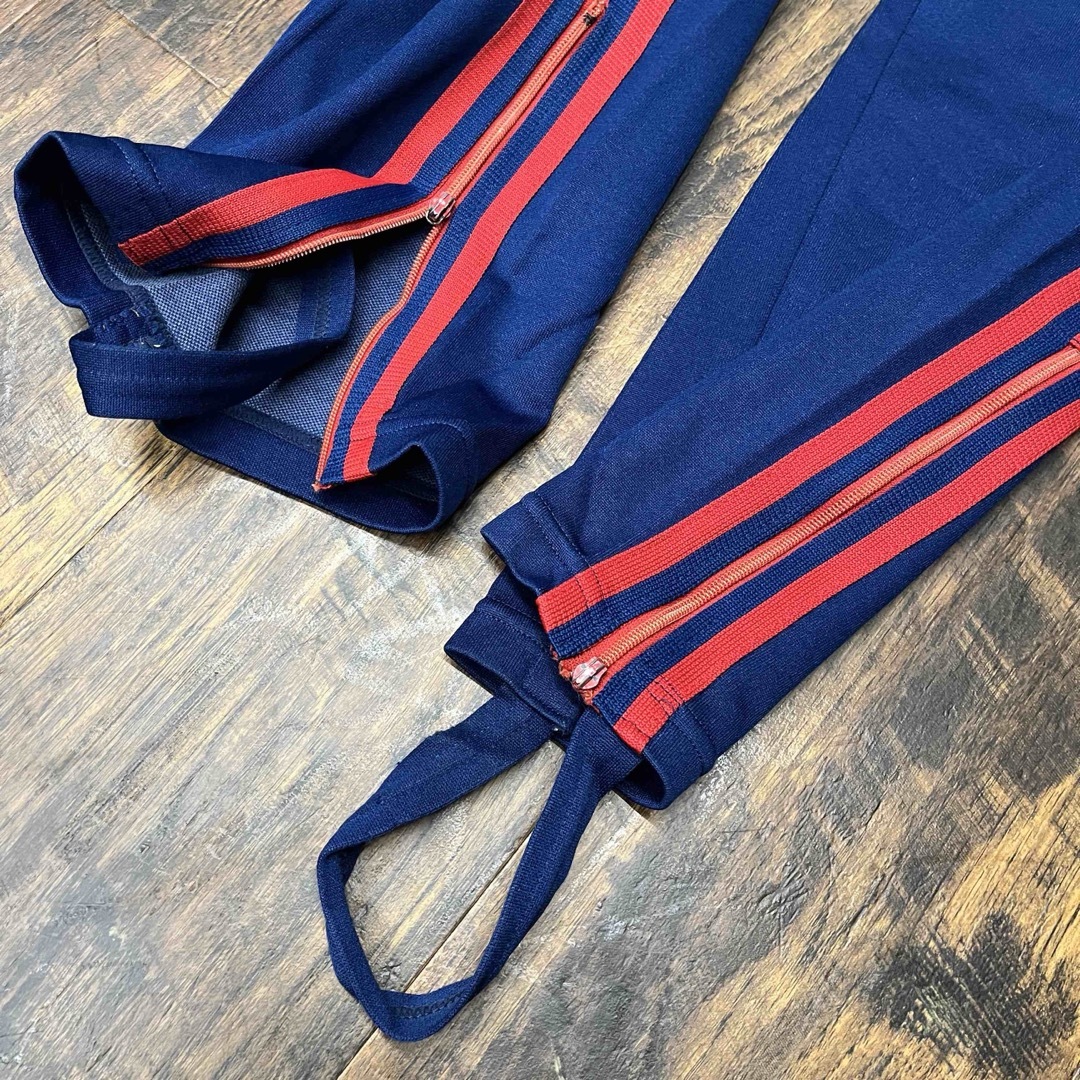 adidas - adidas ネイビー/レッド トラックパンツ 80s 古着 デサント製