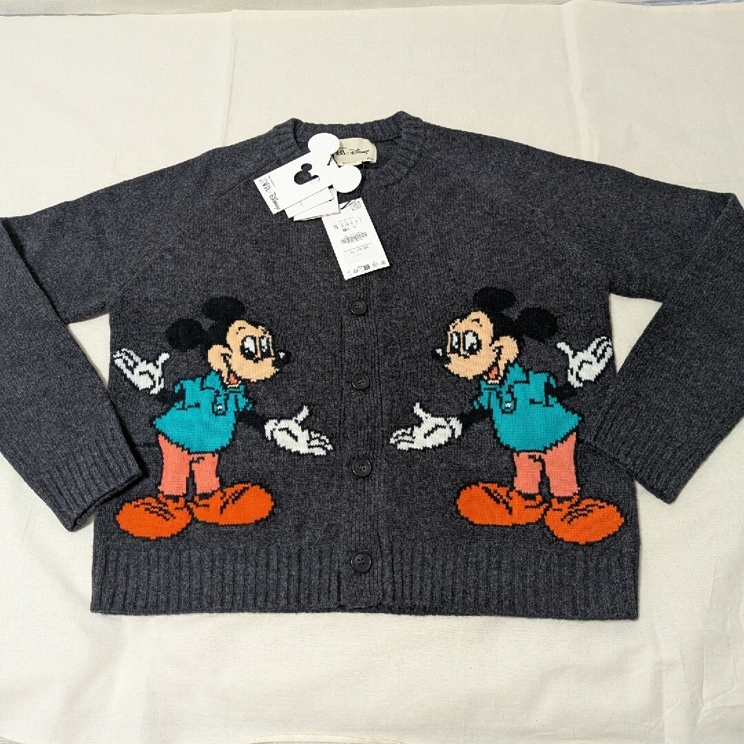 ZARA - 【未使用】ZARA×Disney ミッキーマウス刺繍 カーディガン S