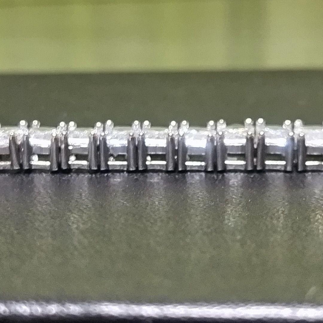 エメラルドカット モアサナイトダイヤ シルバー ブレスレット