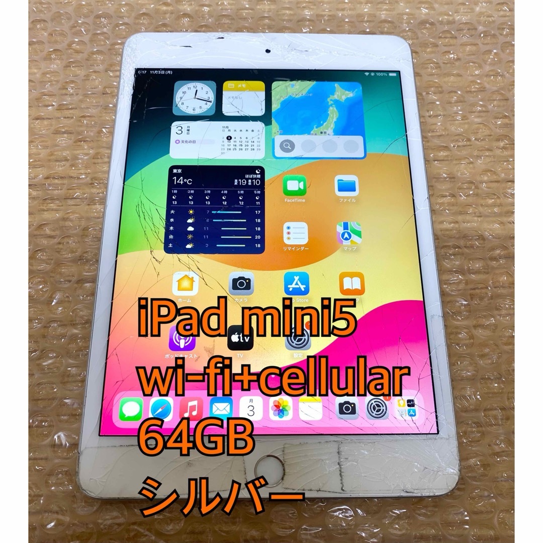 ジャンク】iPad mini 5 64GB シルバー SIMフリー