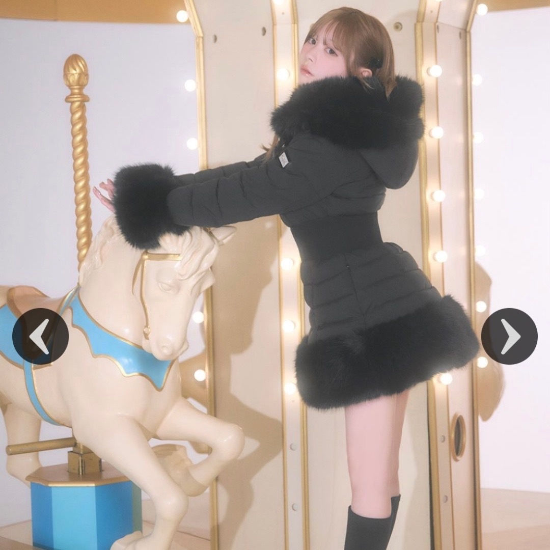 michellMacaron - 美くびれフェイクファーダウンコートの通販 by あ