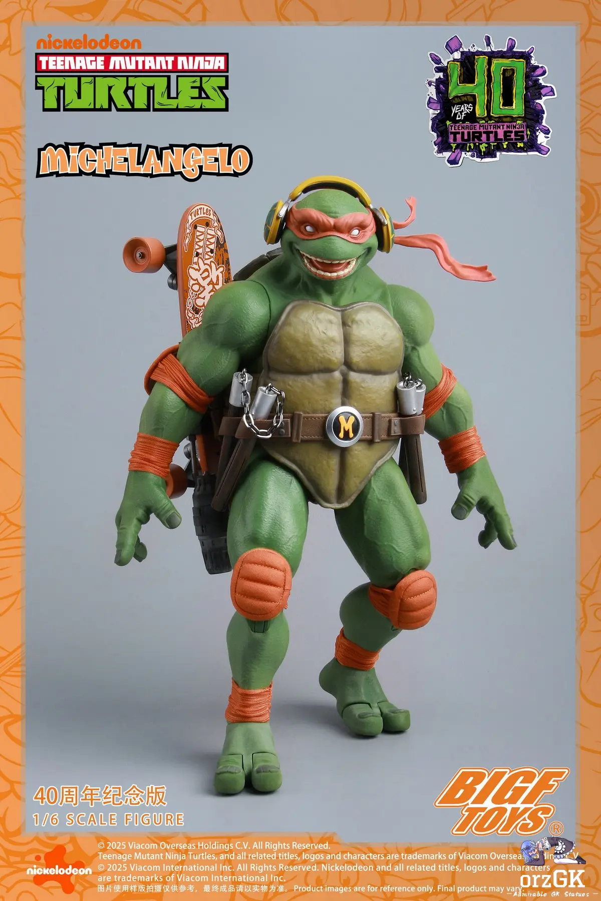 BIGFTOYS - TNMT Michelangelo 40th Anniversary Edition 1/6 Action