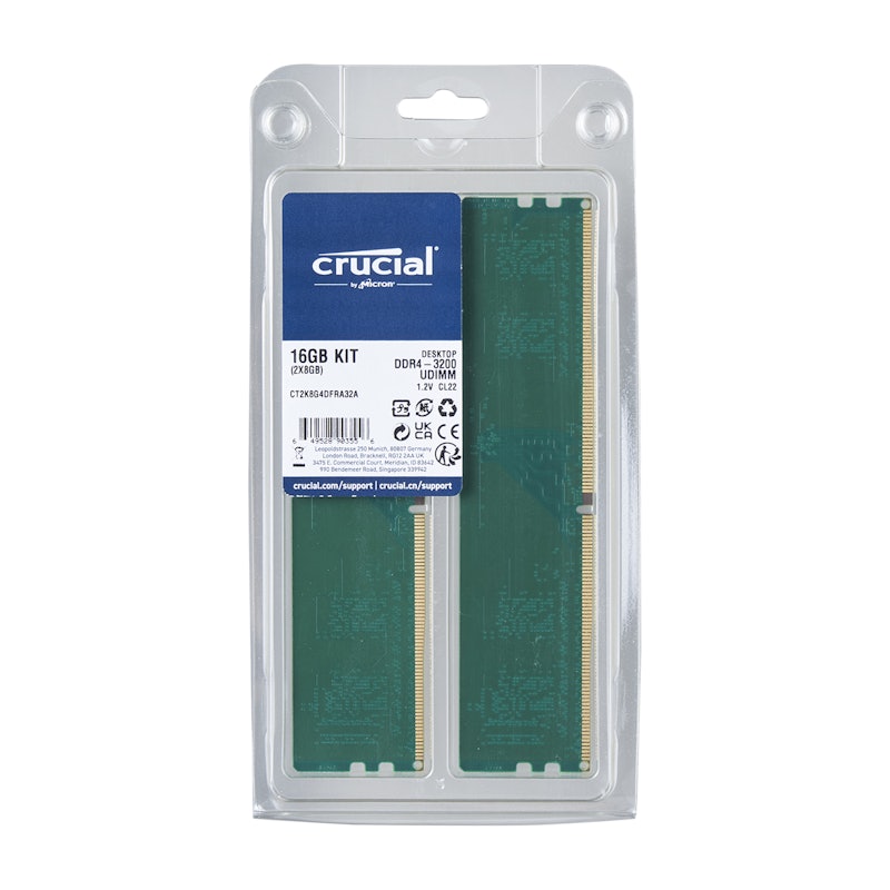 Crucial DDR4 3200 UDIMM CT2K8G4DFRA32Aを検証レビュー！DDR4 メモリ