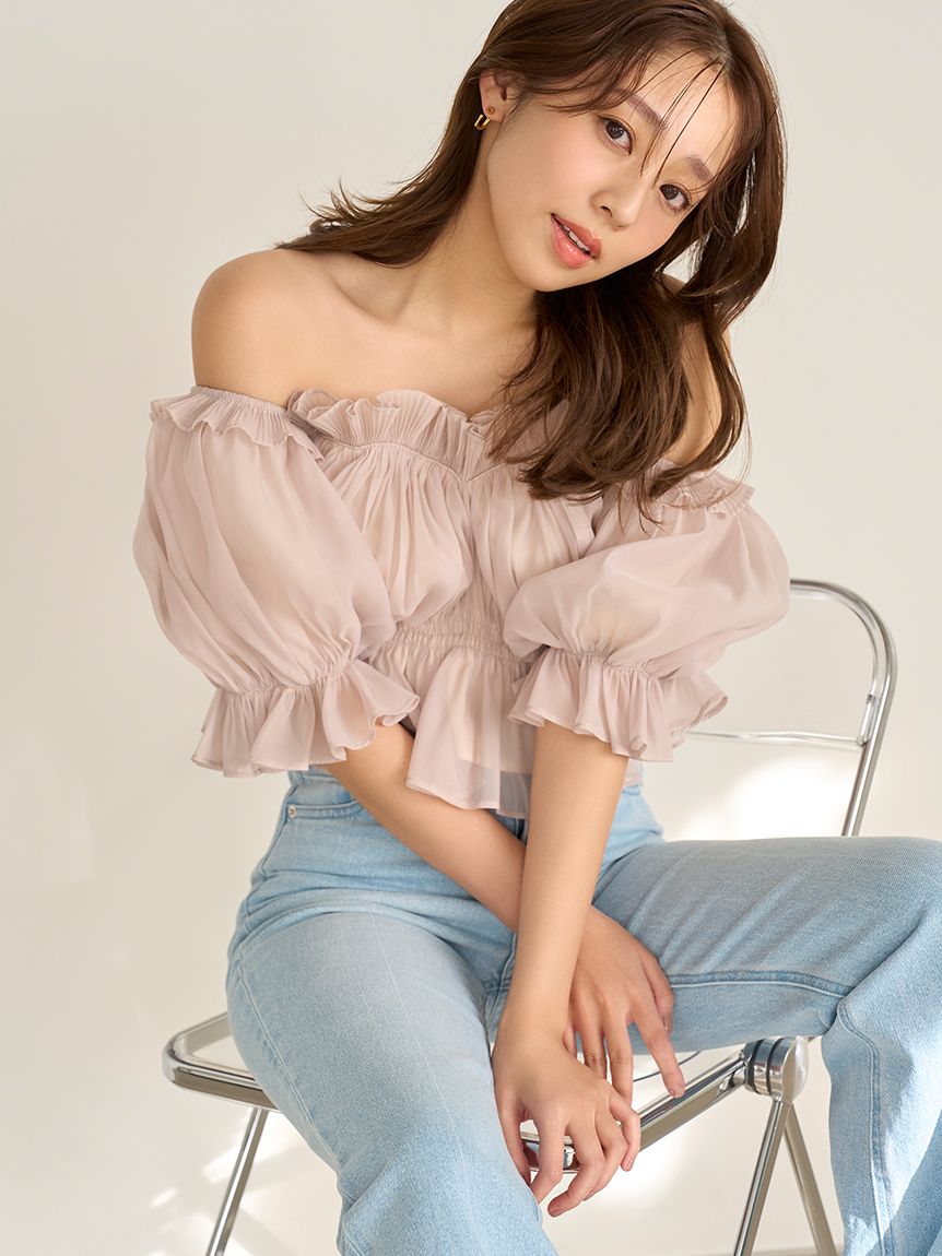 ギャザーオフショルブラウス(シャツ・ブラウス)｜トップス｜SNIDEL