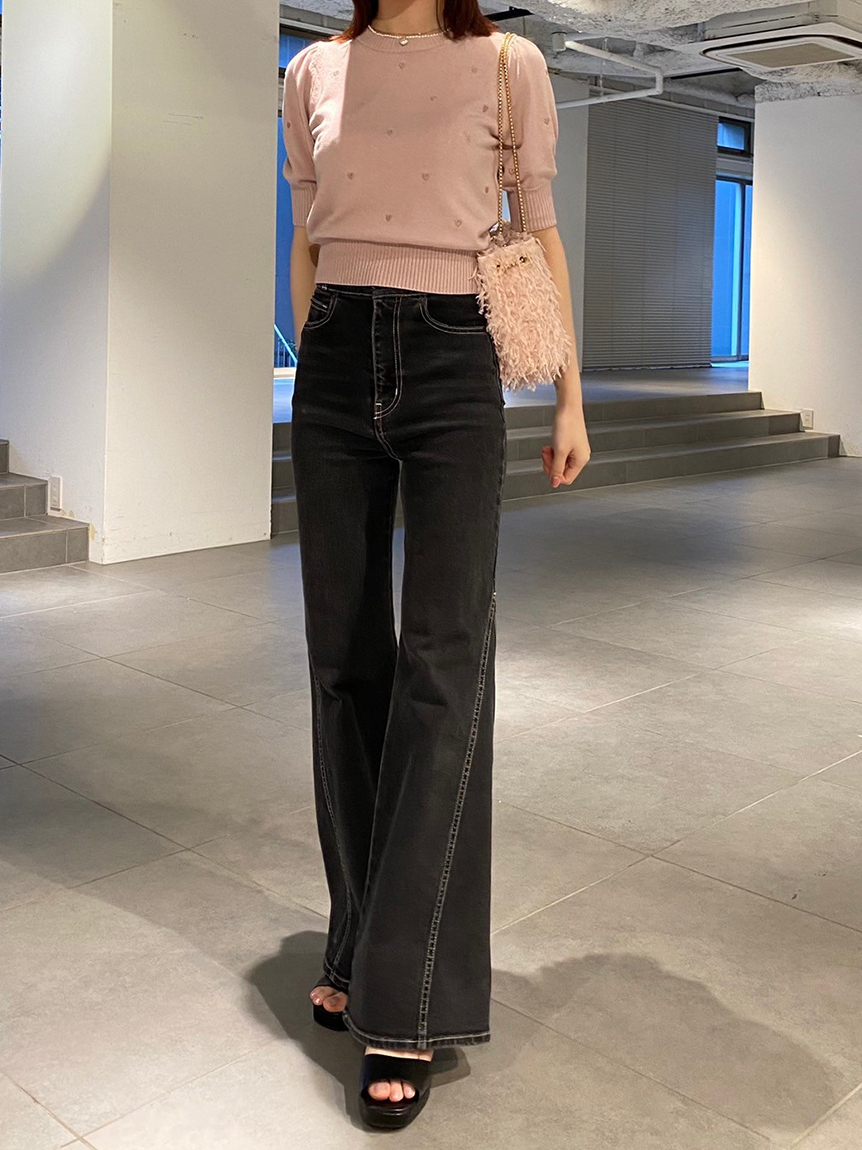 Sustainableストレッチフレアデニムパンツ(デニム)｜パンツ｜SNIDEL