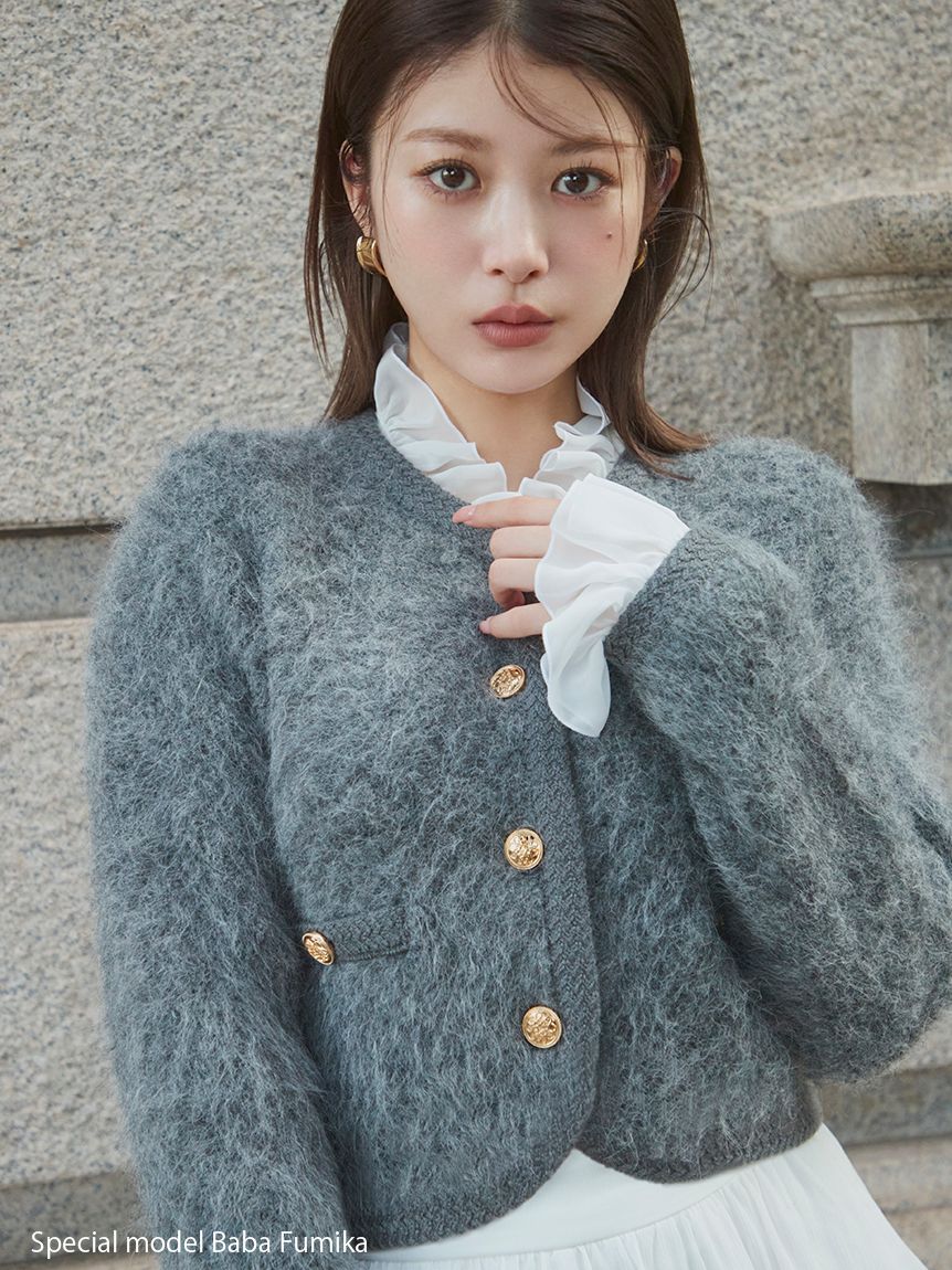 ファーライクフリルニットジャケット(ジャケット)｜アウター｜SNIDEL