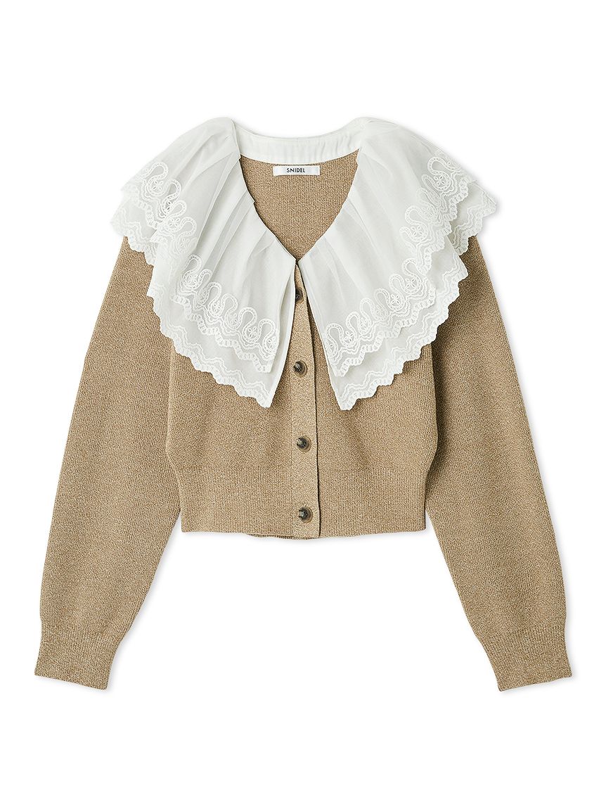 レースカラーニットプルオーバー(ニット)｜トップス｜SNIDEL