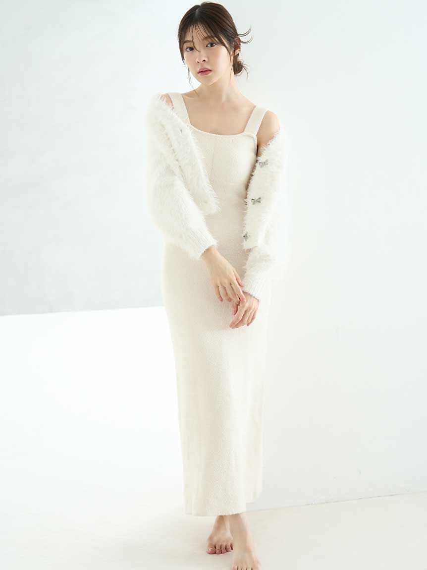 シャギーカーディガン×ワンピースセット(ワンピース)｜スナイデル