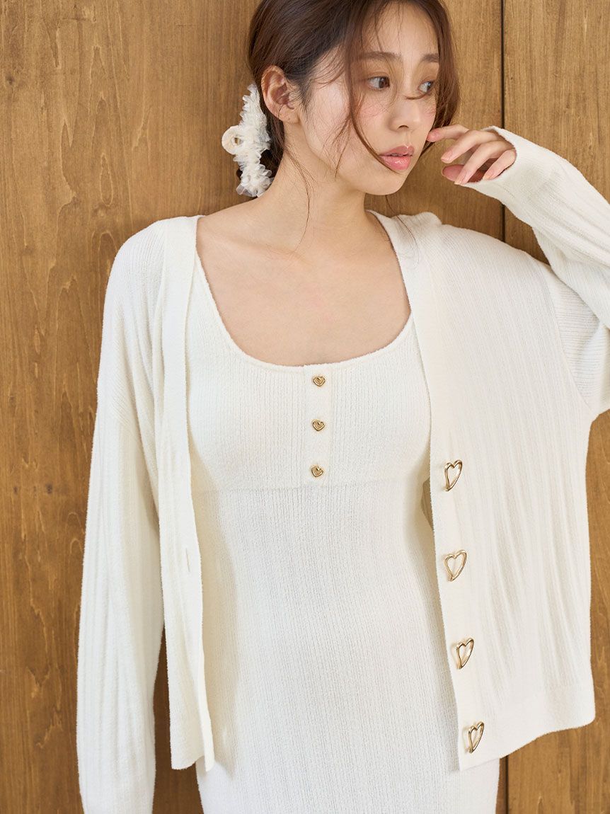 Creamy】ハートボタンカーディガン(カーデ＆ガウン)｜スナイデルホーム