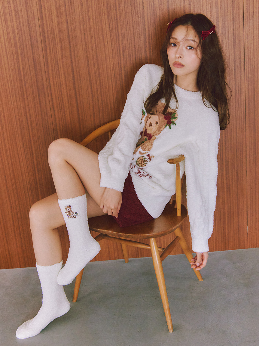 Steam Whip】ホリデーベアジャガードプルオーバー(ニットプルオーバー