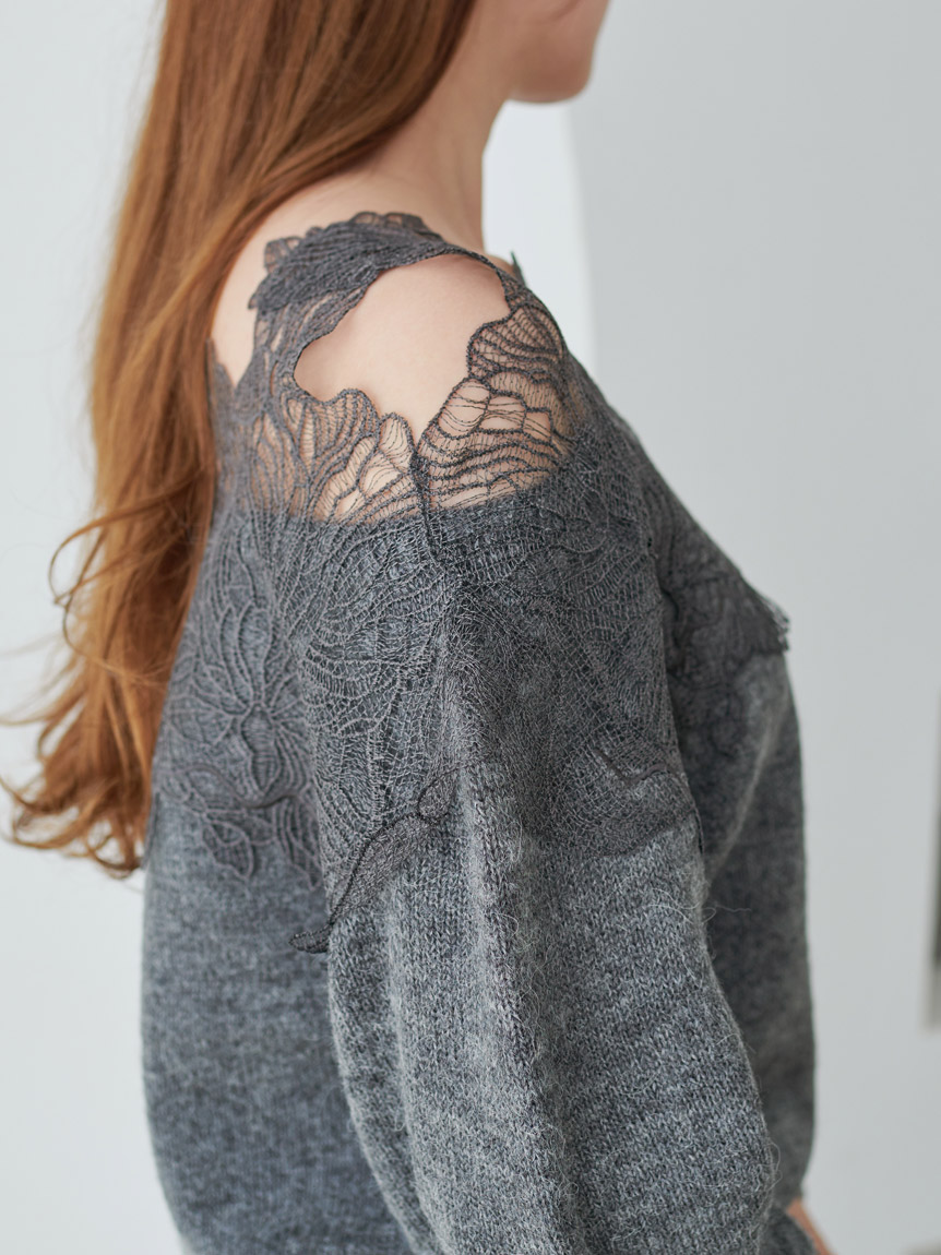 レーストリミングニットプルオーバー(ニット)｜トップス｜SNIDEL