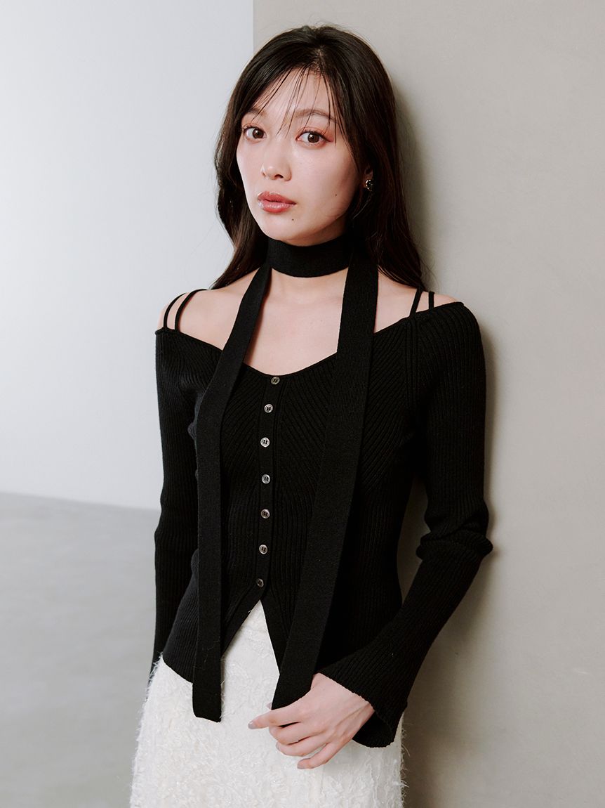 タイ付きニットプルオーバー(ニット)｜トップス｜SNIDEL(スナイデル)の