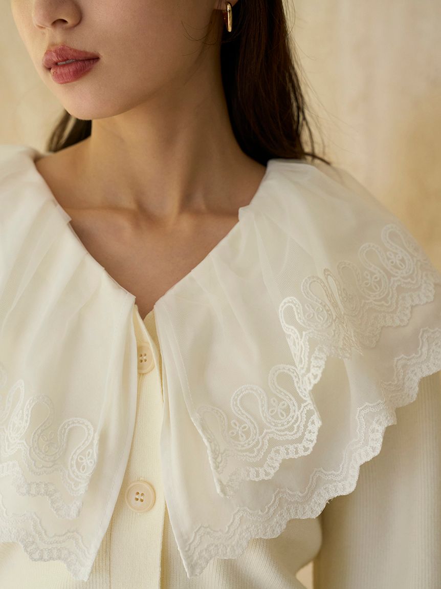 レースカラーニットプルオーバー(ニット)｜トップス｜SNIDEL