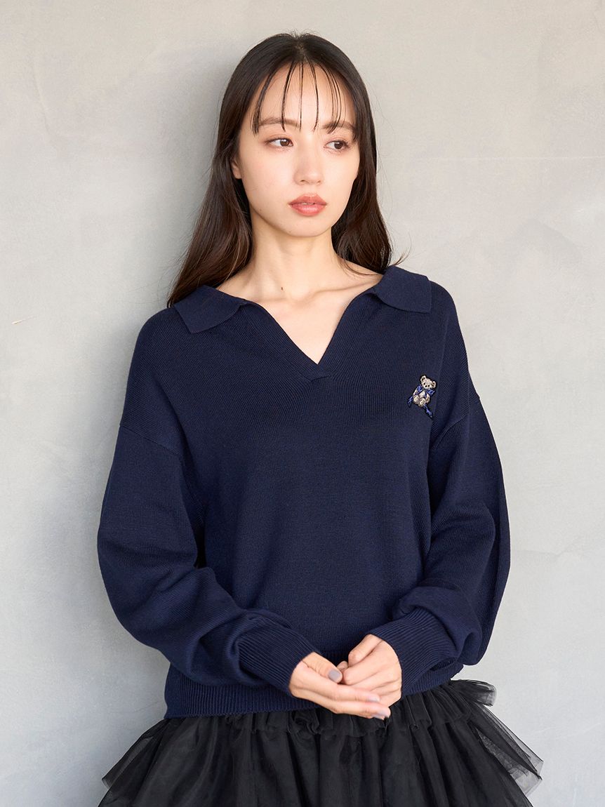 リボンベアスキッパーニットプルオーバー(ニット)｜トップス｜SNIDEL