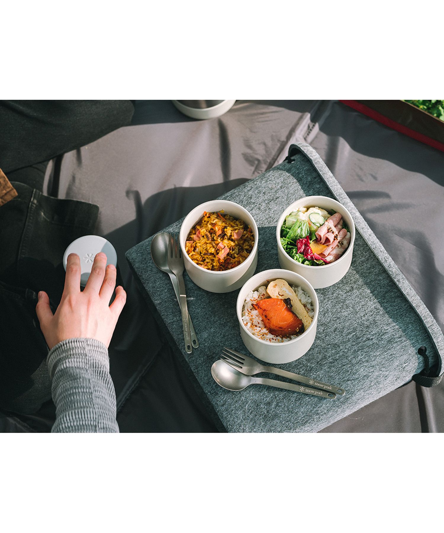 みっちゃん） peak 保温可能弁当箱 トバチ3 ホワイト トバチ3