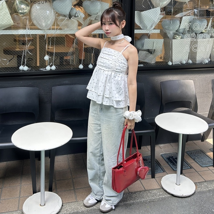 レッドワインスクエアショルダーバック｜バッグ｜韓国ファッション通販