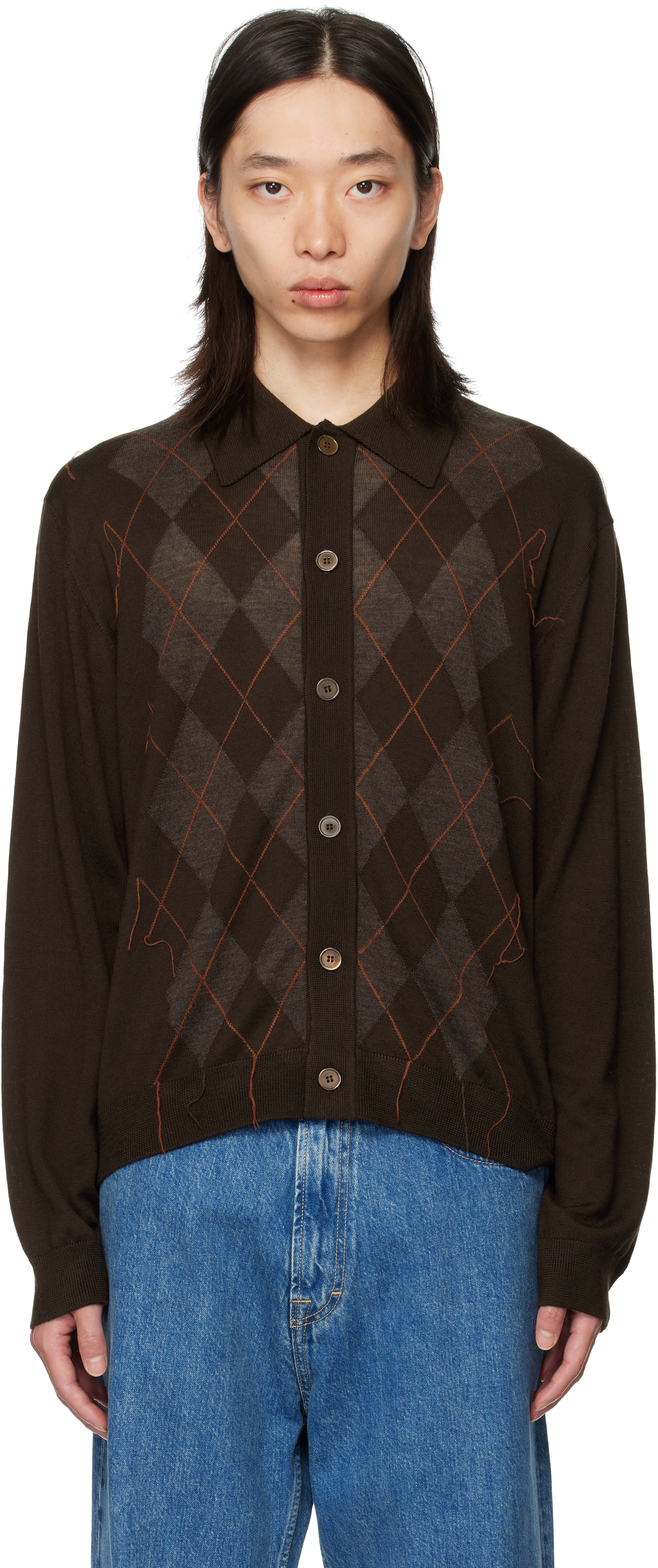 OUR LEGACYのブラウン Evening ニットポロシャツがセール中