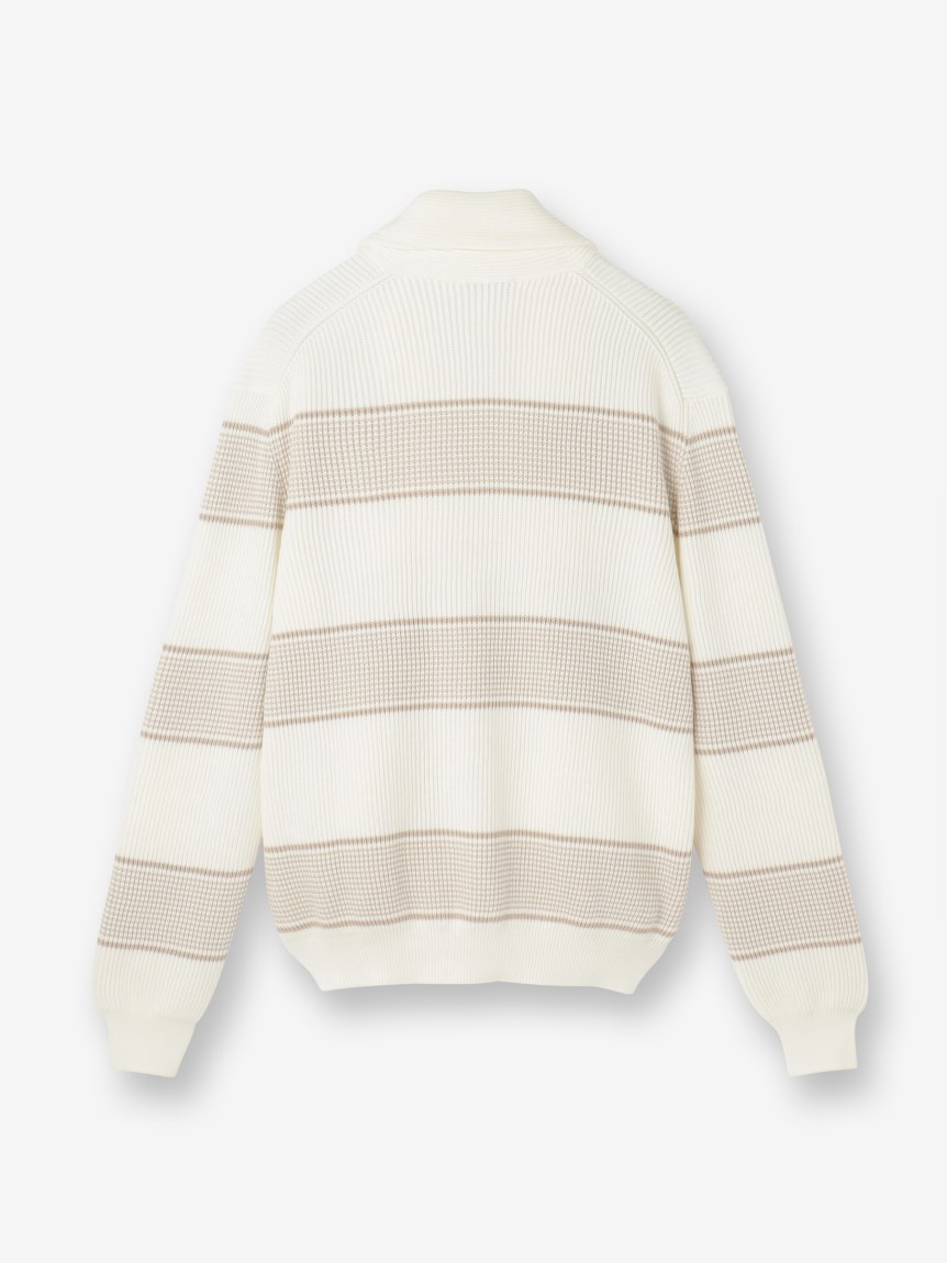 8ゲージ】ボーダー柄 ショールカラーカーディガン（ニット）｜Cruciani