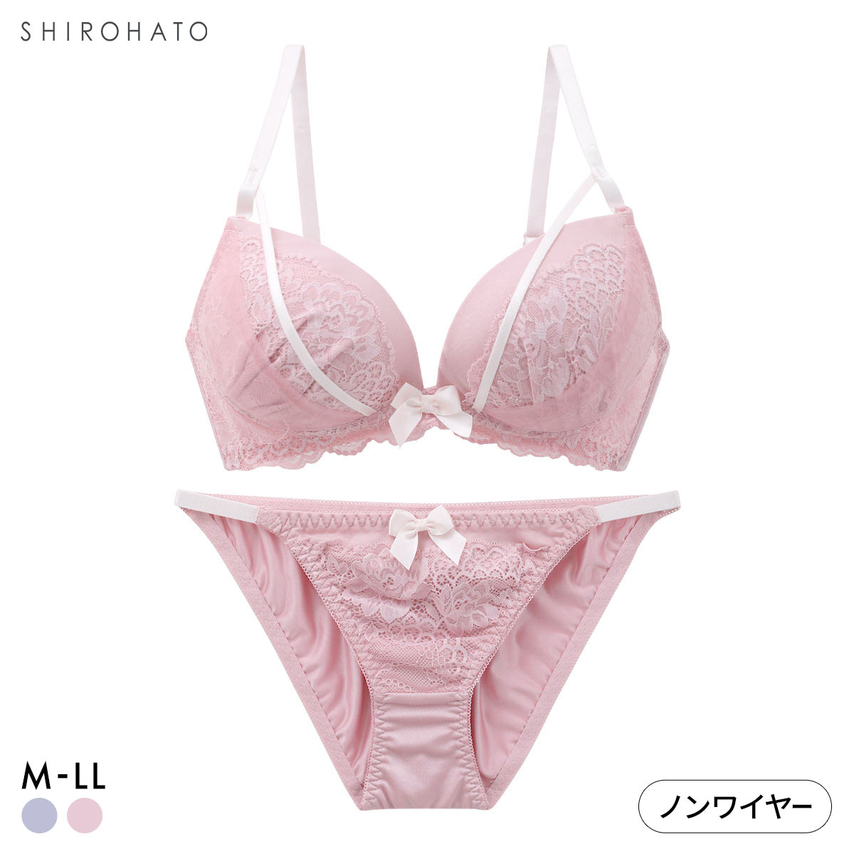 ピュアシェリ レーシークロステープ ノンワイヤー ブラセット M L LL