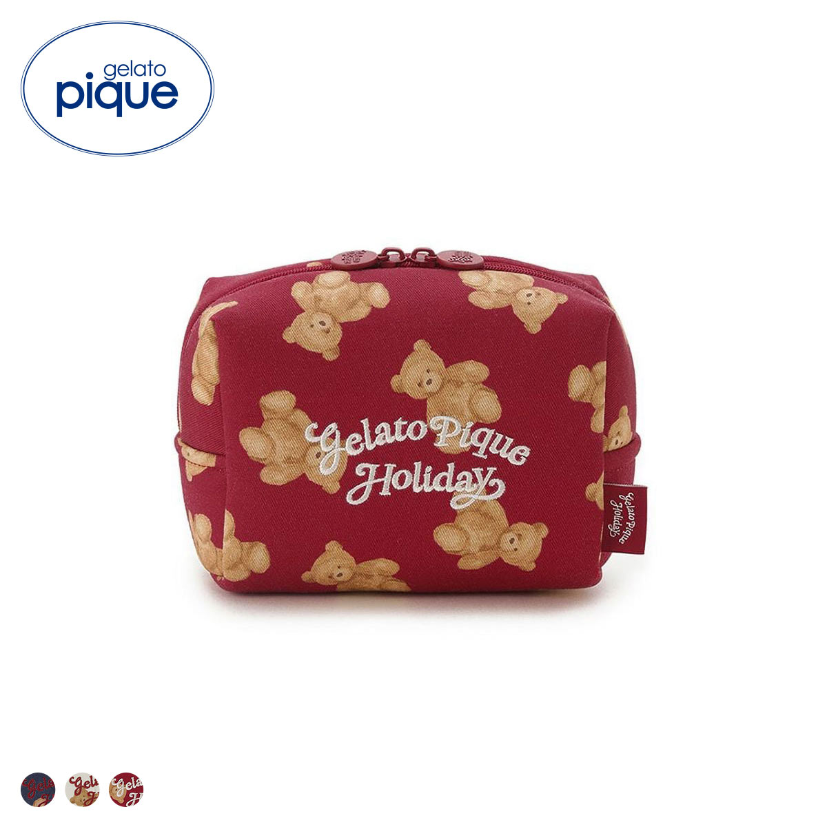 ジェラートピケ HOLIDAY ベア総柄ポーチ ジェラピケ gelato pique