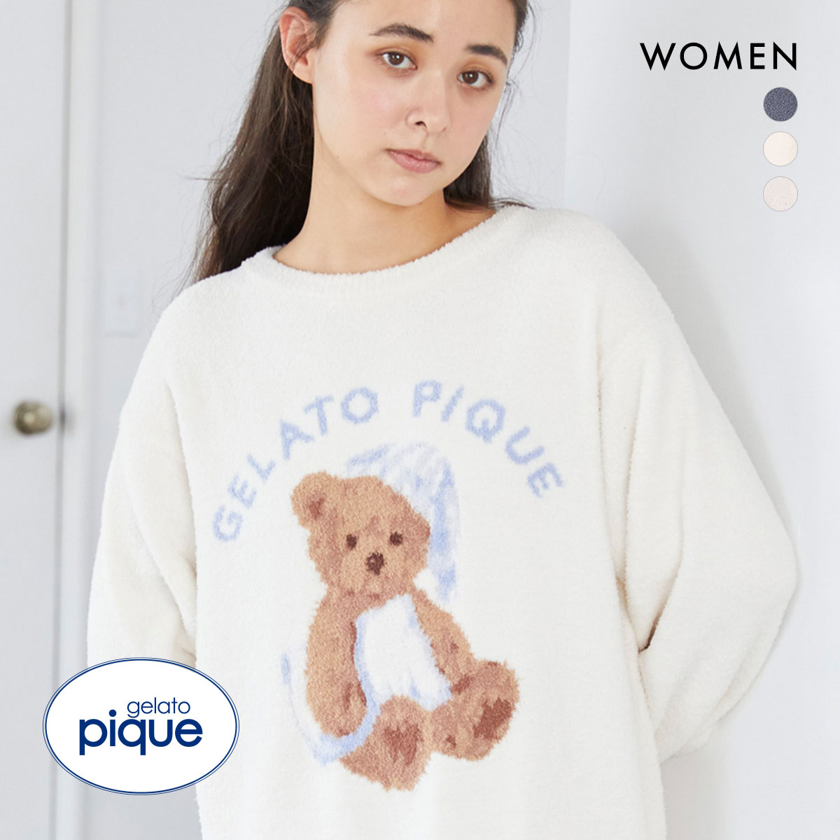 ジェラートピケ gelato pique レディース GOOD NIGHT BEAR ジャガード