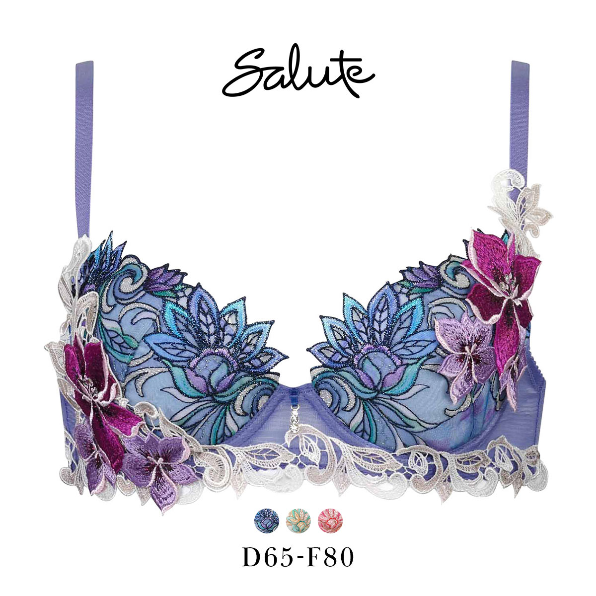 ワコール サルート 80グループ 80G P-UP ブラジャー DEF プッシュ