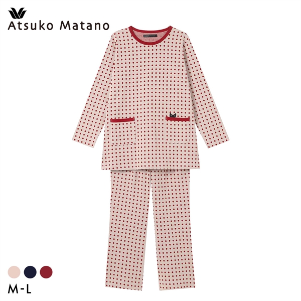 ワコール マタノアツコ ワンピース ルームウェア パジャマ ドット 綿