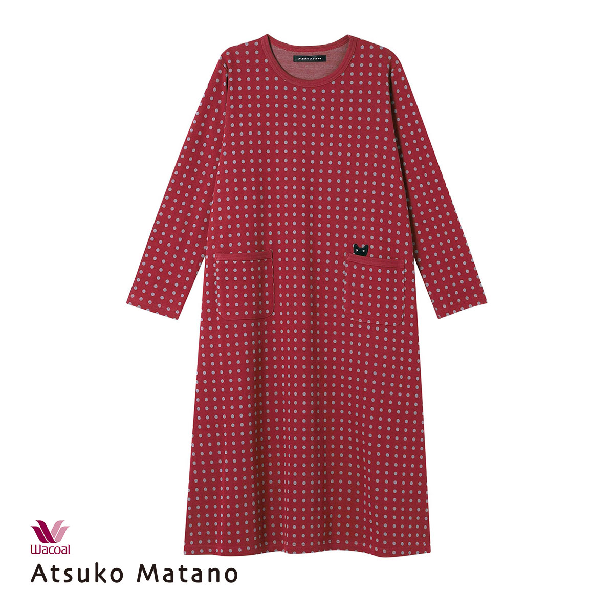 ワコール マタノアツコ ワンピース ルームウェア パジャマ ドット 綿