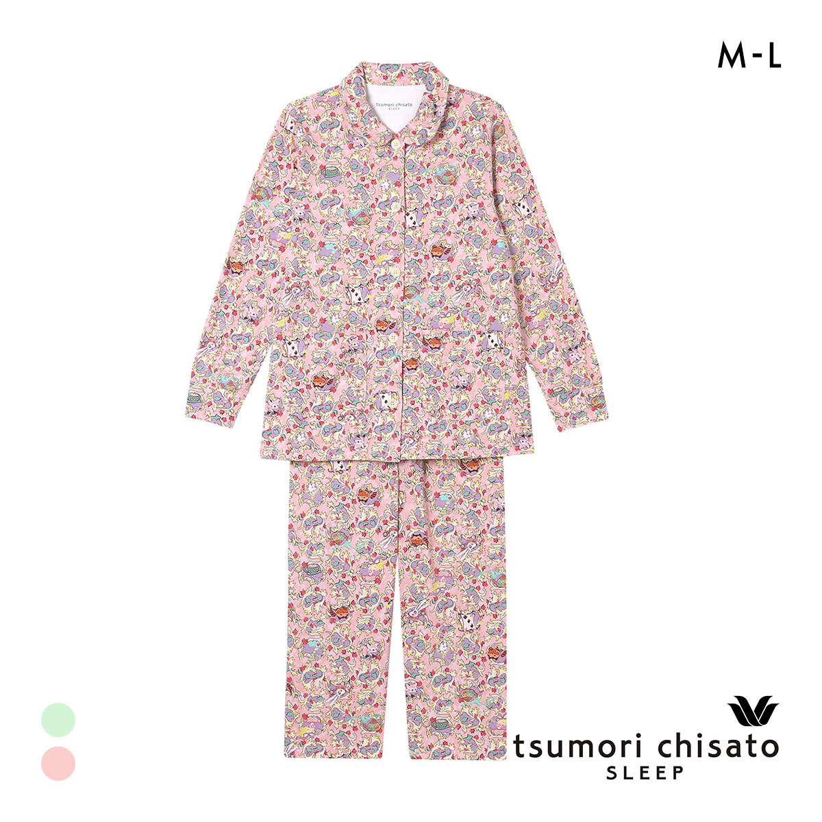 ワコール ツモリチサト 不思議の国 シャツパジャマ 長袖 上下セット