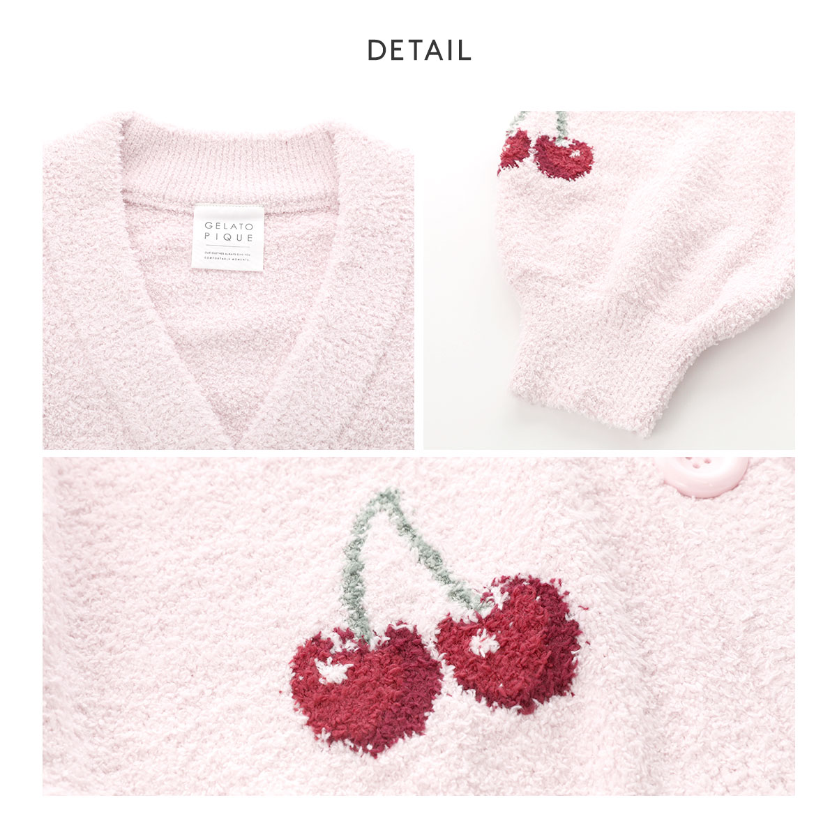 ジェラートピケ レディース ベビモコチェリージャガードカーディガン