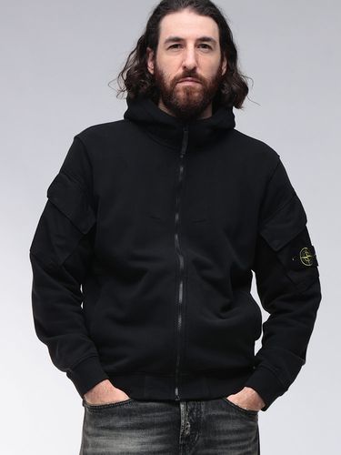 STONE ISLAND (ストーンアイランド) 裏毛 袖ロゴパッチ 無地 ポケット
