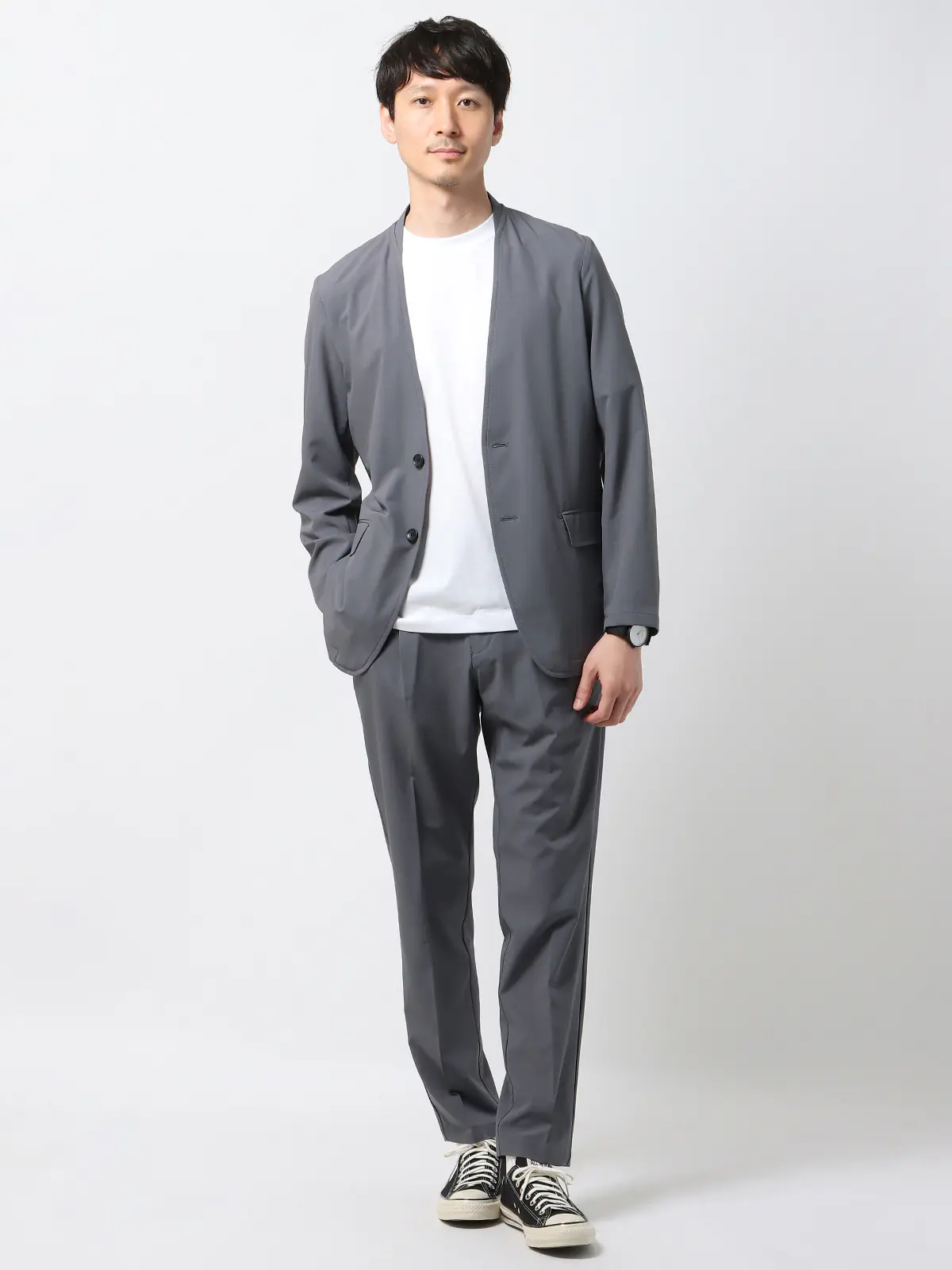 WEB限定／PERFORMANCE SUIT／ノーカラージャケット＆パンツ＆Tシャツ