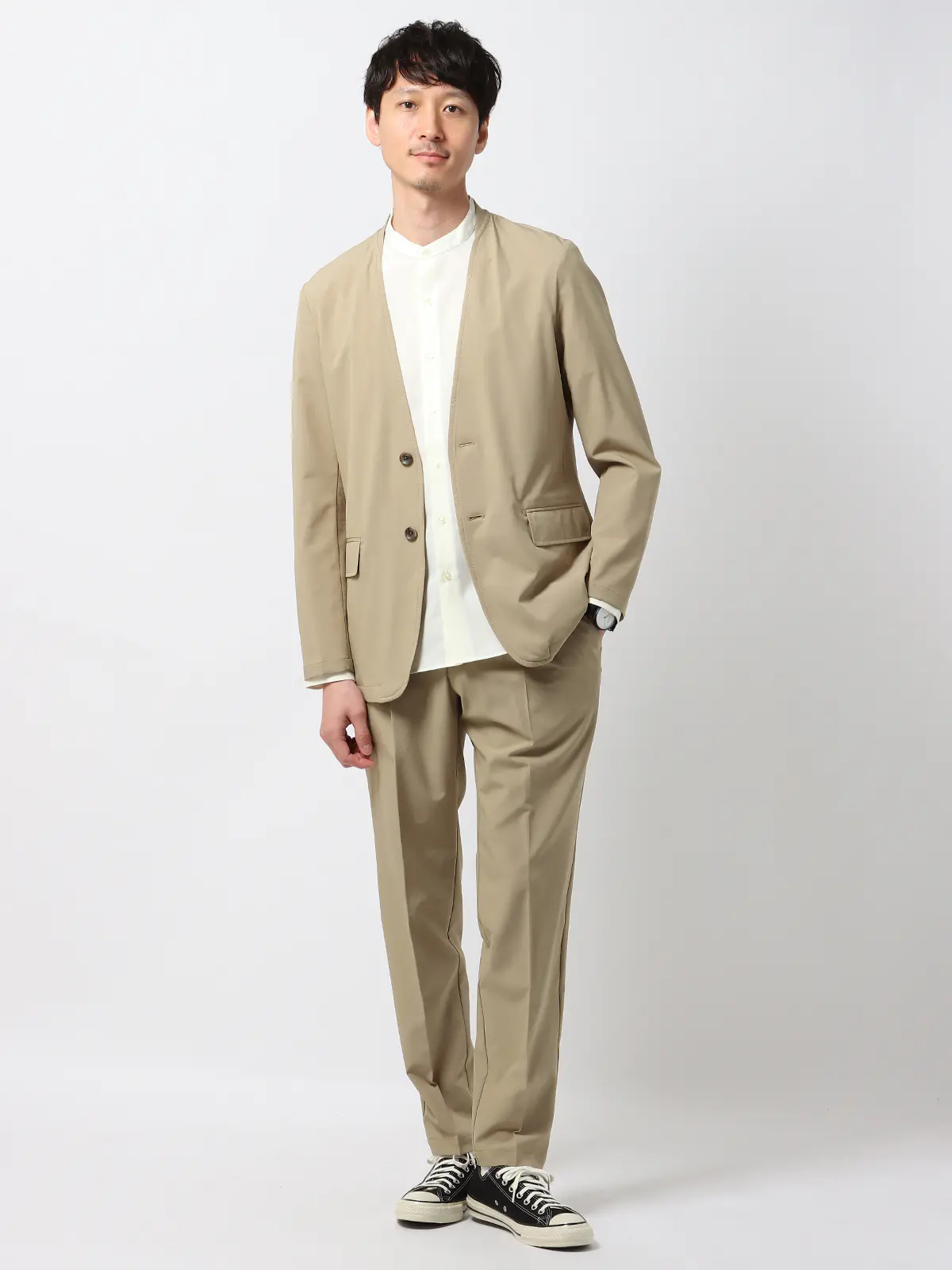 WEB限定／PERFORMANCE SUIT／ノーカラージャケット＆パンツ＆Tシャツ